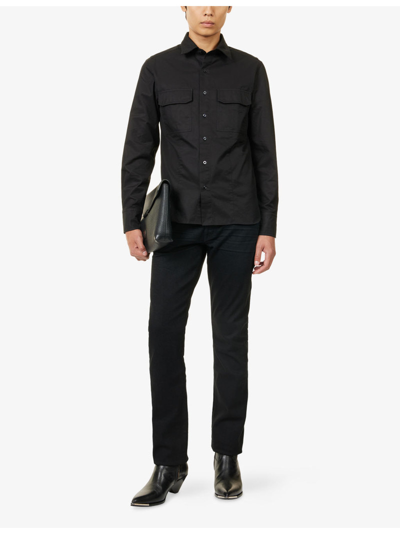 TOM FORD Patch-Pocket Tailored Cotton Overshirt outlook