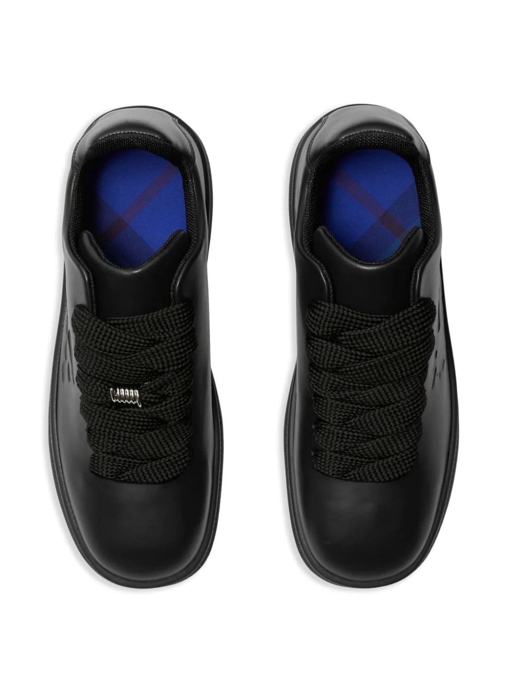 BOX LOGO-EMBOSSED LEATHER SNEAKERS - 4