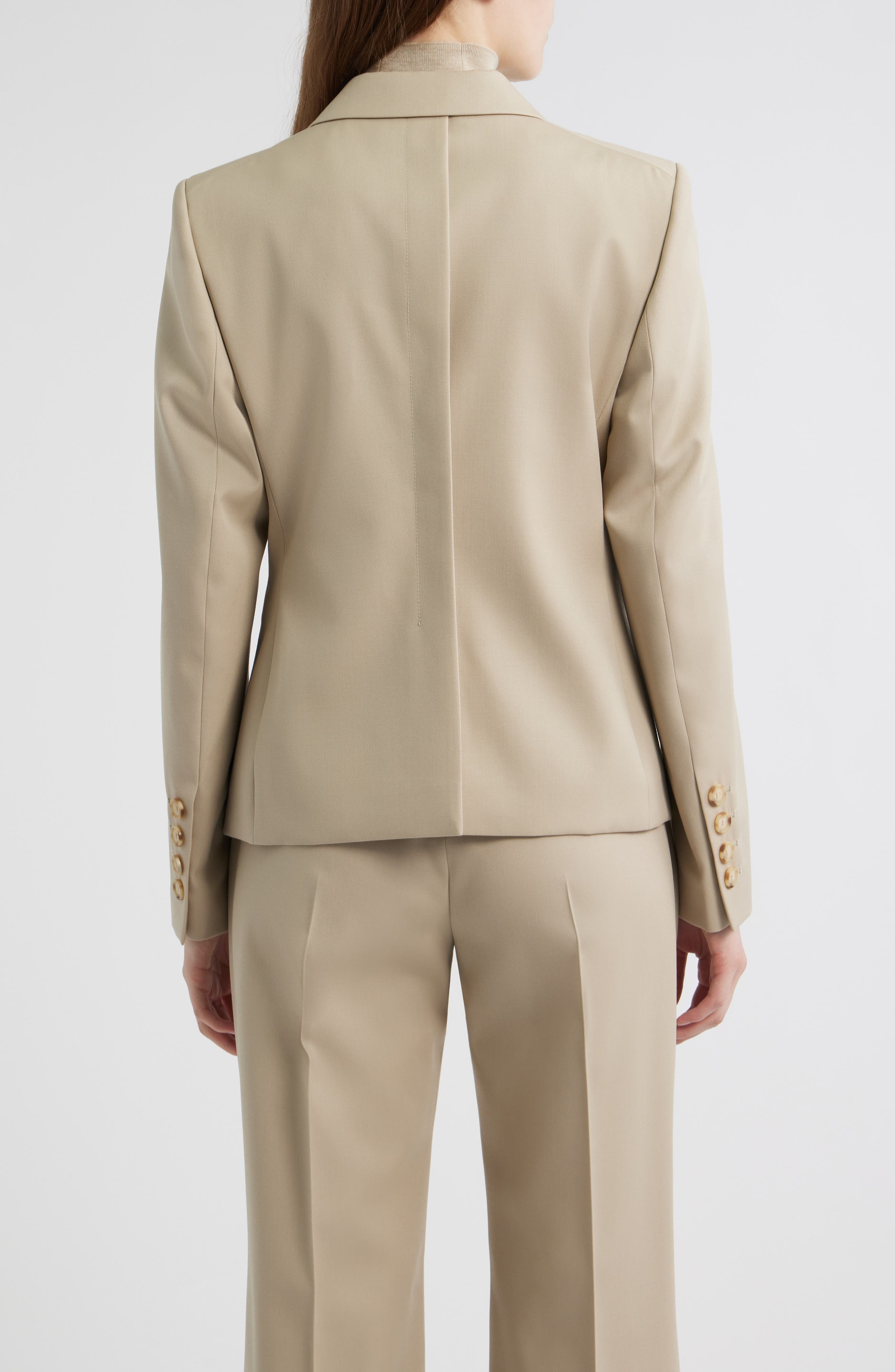 BOSS Jiamia Double Breasted Virgin Wool Blazer in Pumice at Nordstrom - 2