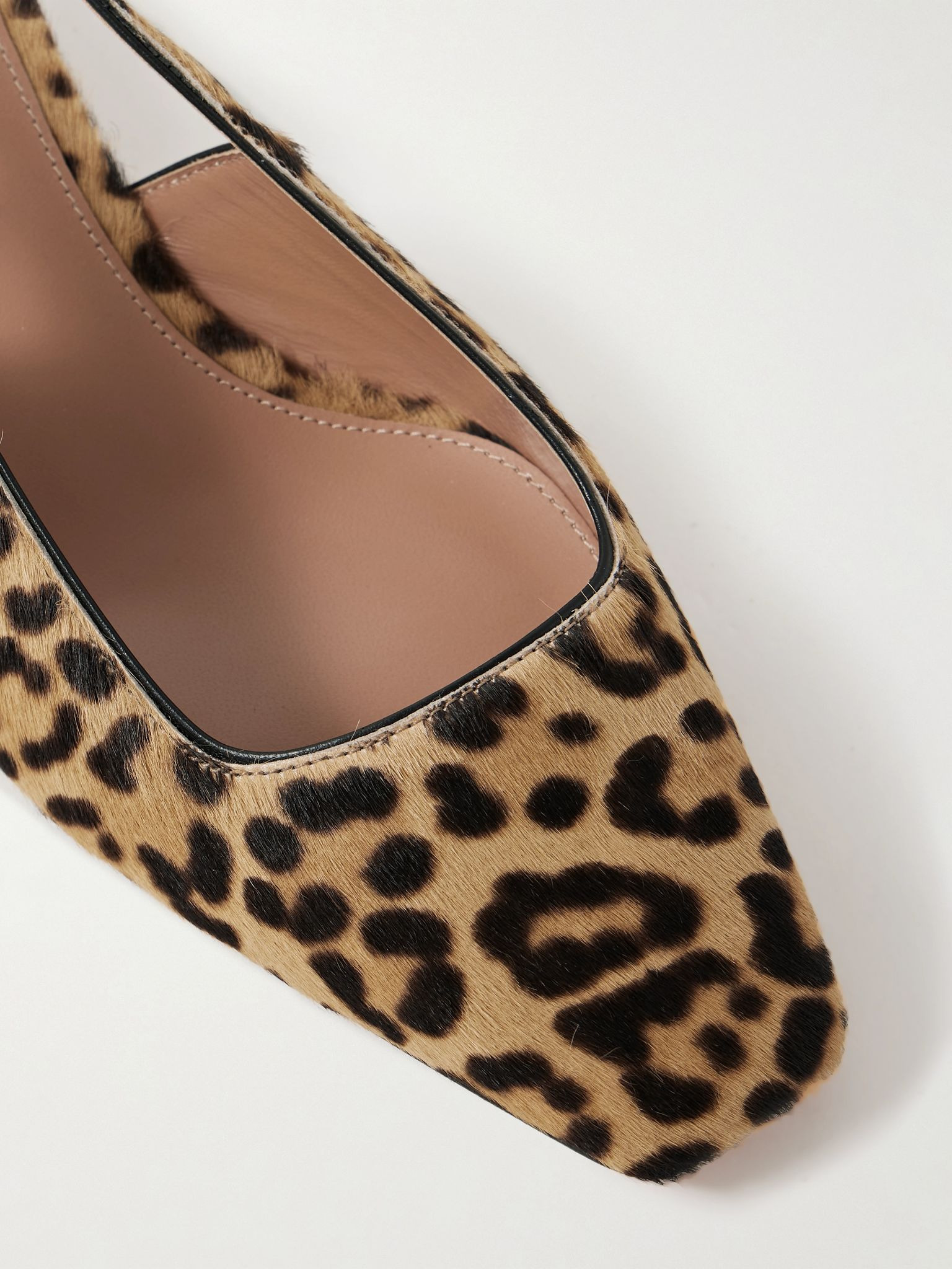 Ginza 35 leopard-print calf hair slingback pumps Leopard print - 4