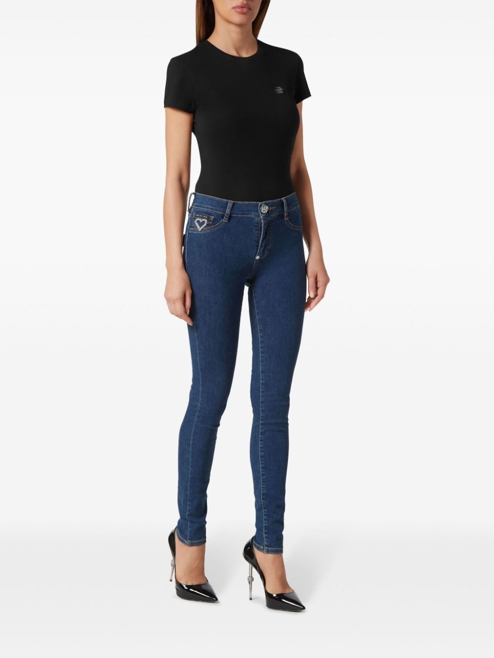 Heart mid-rise skinny jeans - 2