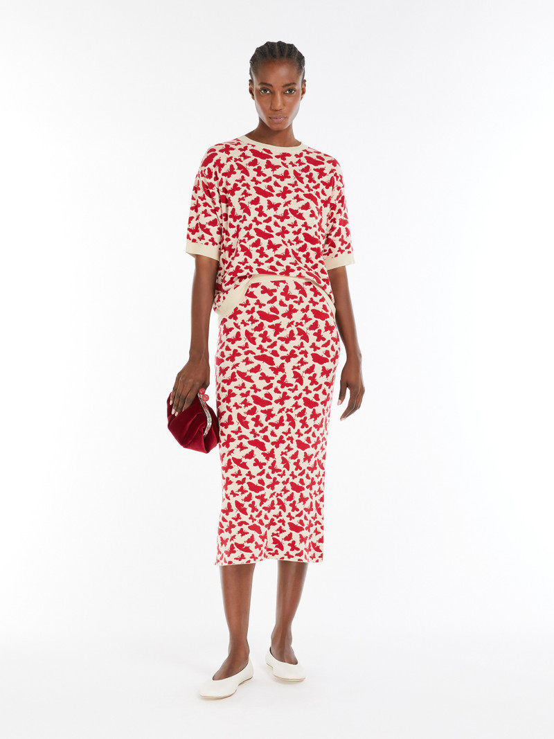 WEEKEND Max Mara ZUFOLO Jacquard viscose knit T-shirt outlook