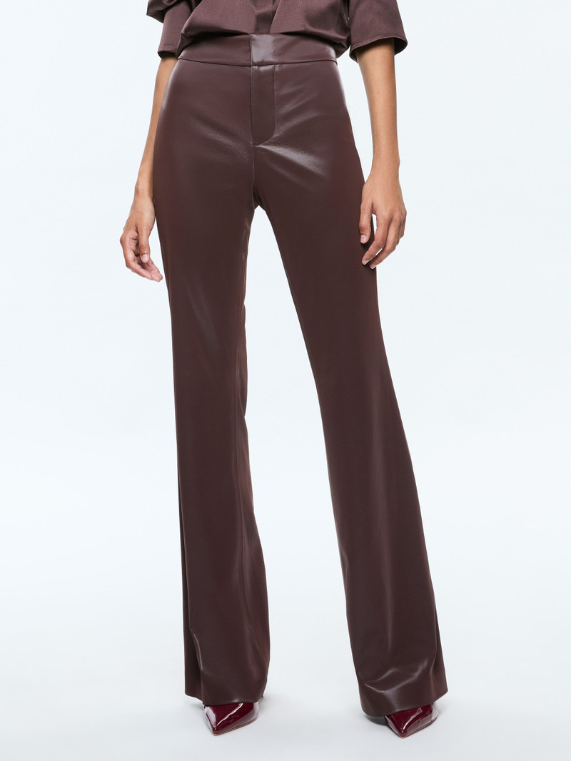 ANDREW VEGAN LEATHER MID RISE BOOTCUT SLIM PANT 2
