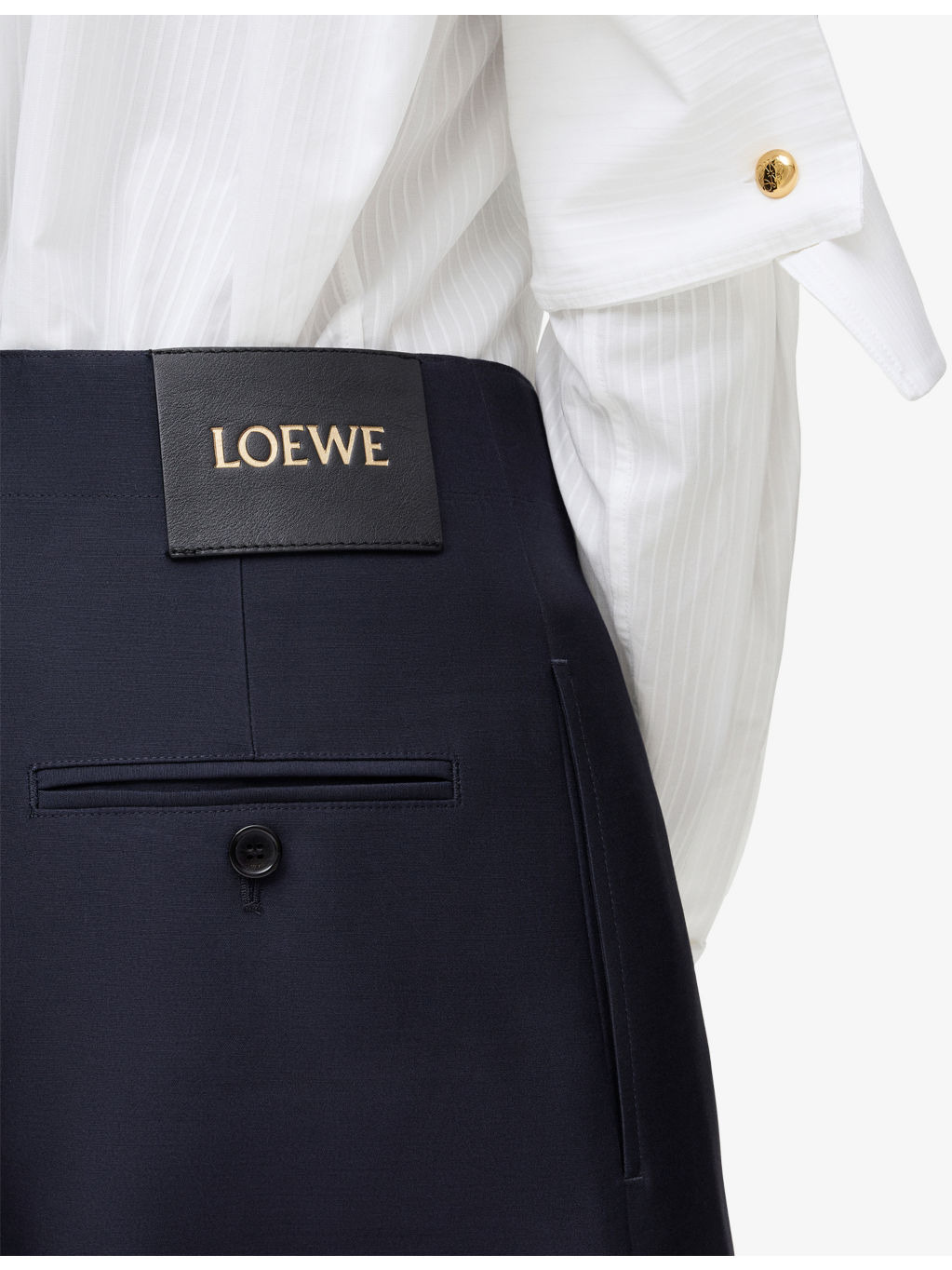 Belted Wide-Leg Wool-Silk Blend Trousers - 5