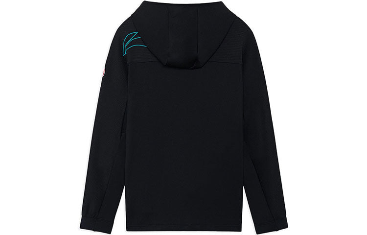 Li-Ning CBA Basketball Series Alphabet Printing Hoodie 'Black' AWDR709-2 - 2