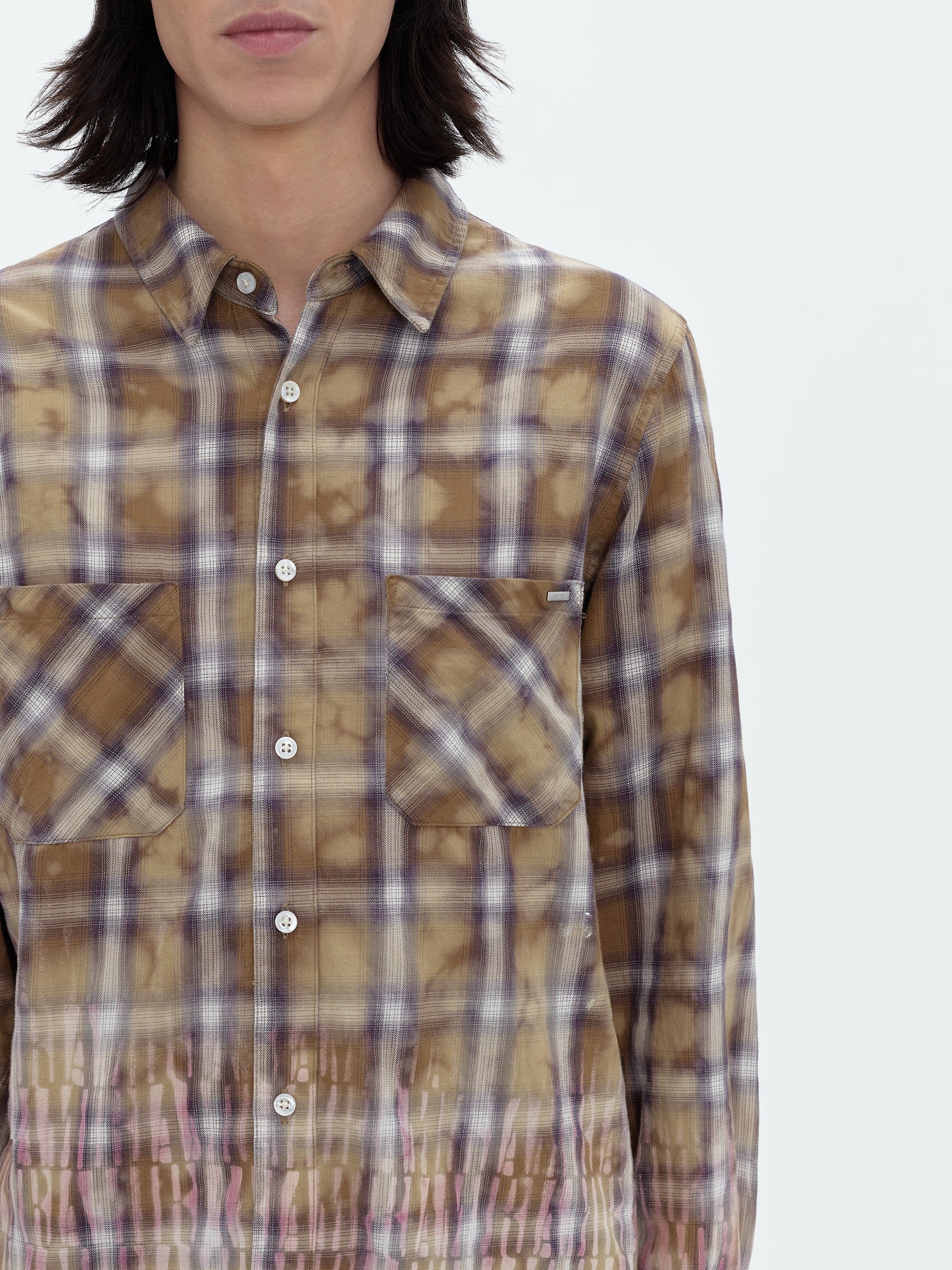 AMIRI BLEACH AMIRI LOGO FLANNEL - 6954541449281 | REVERSIBLE
