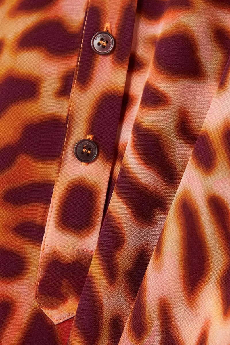 Leopard-print silk crepe de chine shirt 4