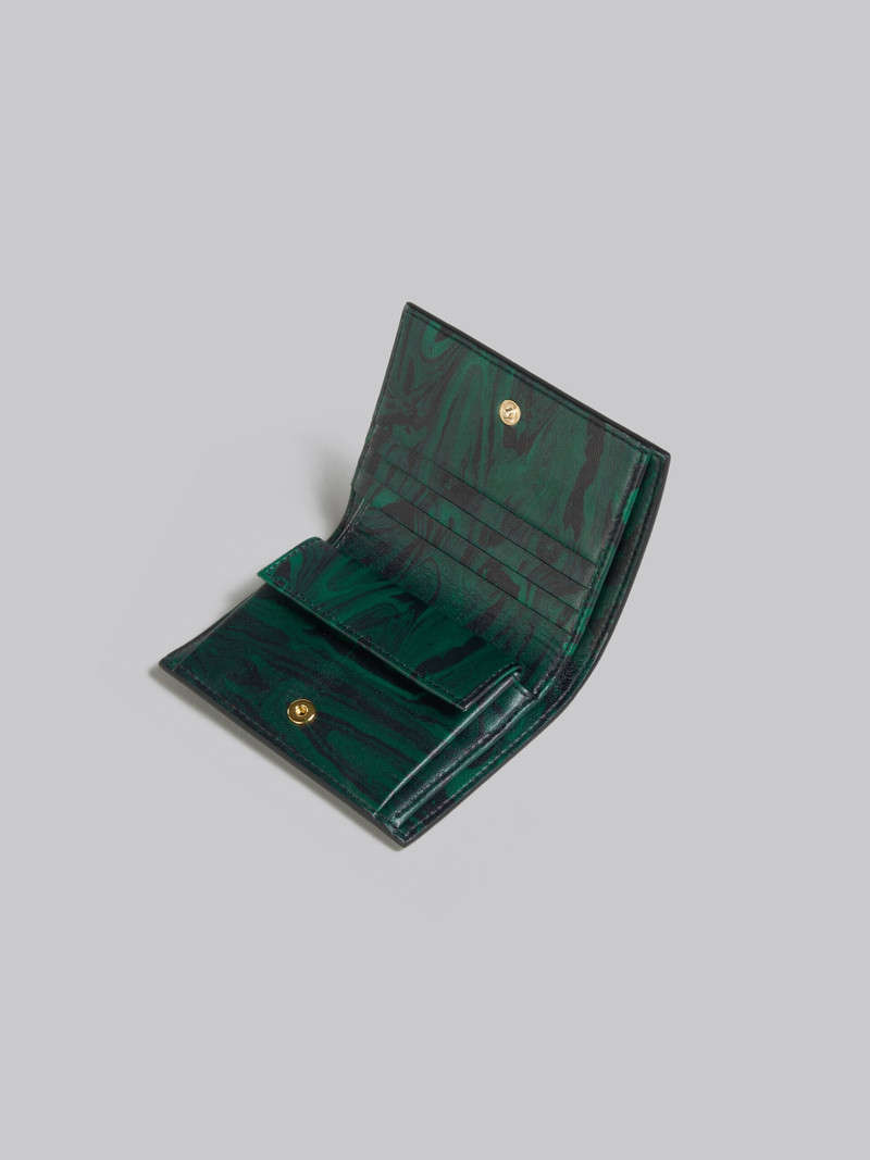Marni BLACK LEATHER BIFOLD WALLET WITH MARBLED INTERIOR outlook