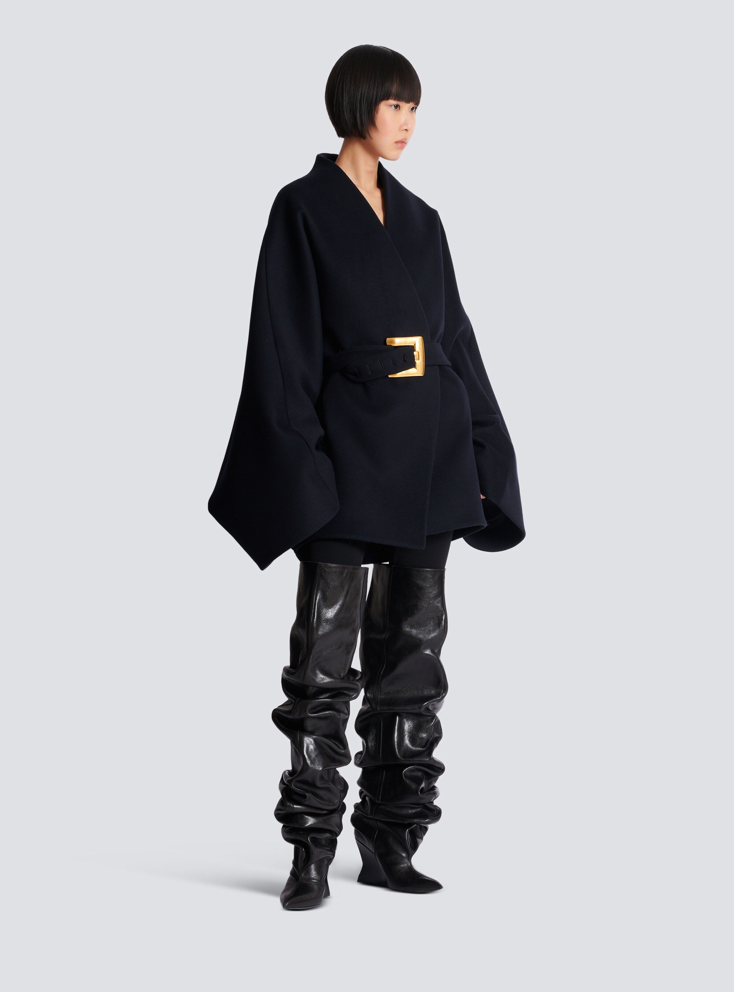 Short wool wrap coat - 3