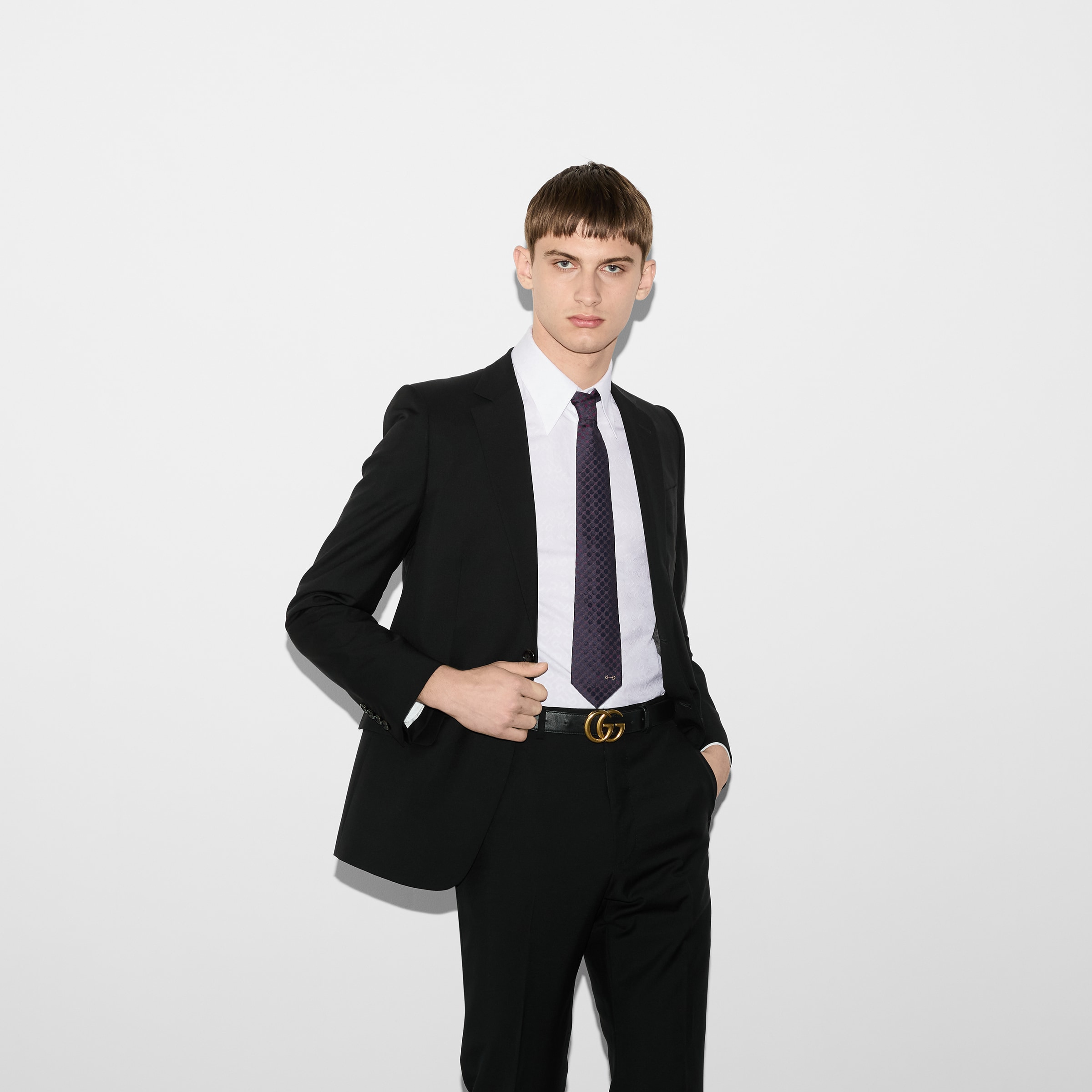 GG silk jacquard tie - 3