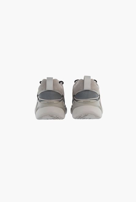 Gray suede and mesh B-Runner sneakers - 3