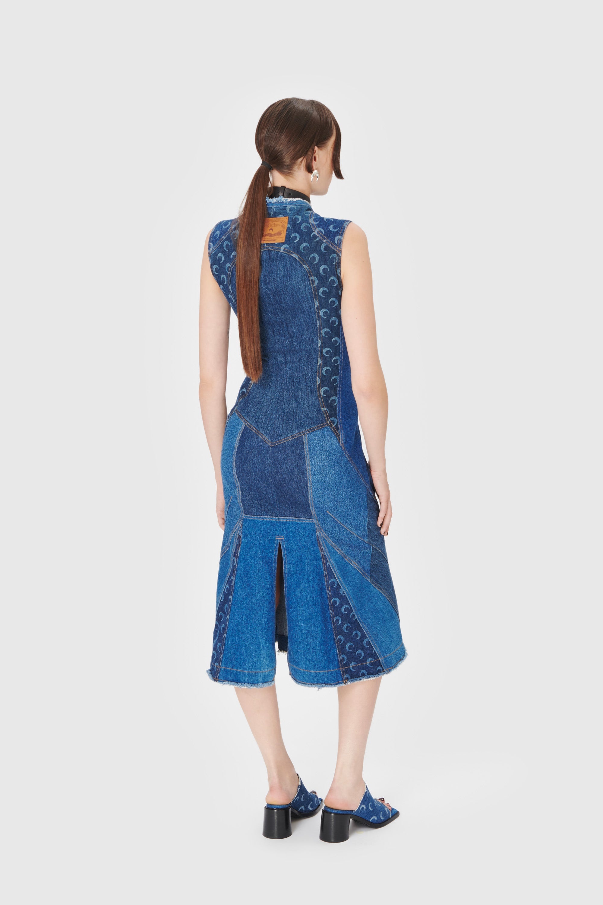 Marine Serre Regenerated Denim Evening Dress | REVERSIBLE