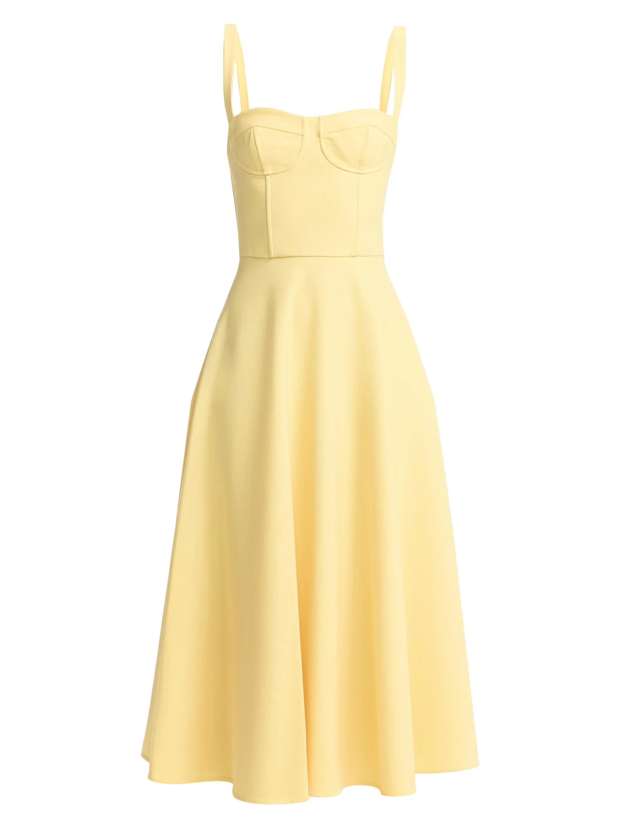 Women's Bustier Stretch Wool Day Dress - Butter - 1