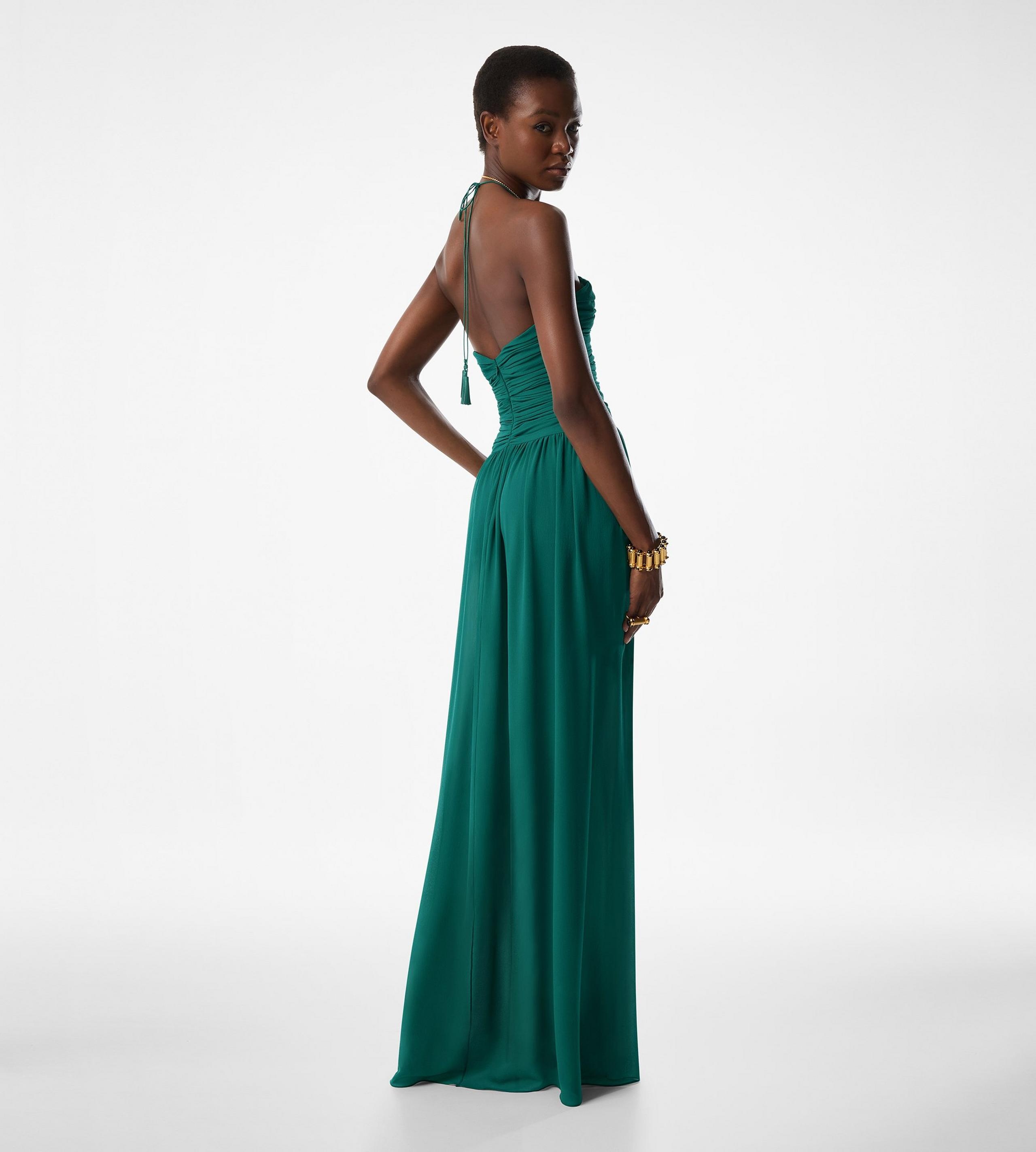 EVENING DRESS WITH DRAWSTRINGS AND CUT OUT DETAILS - 4