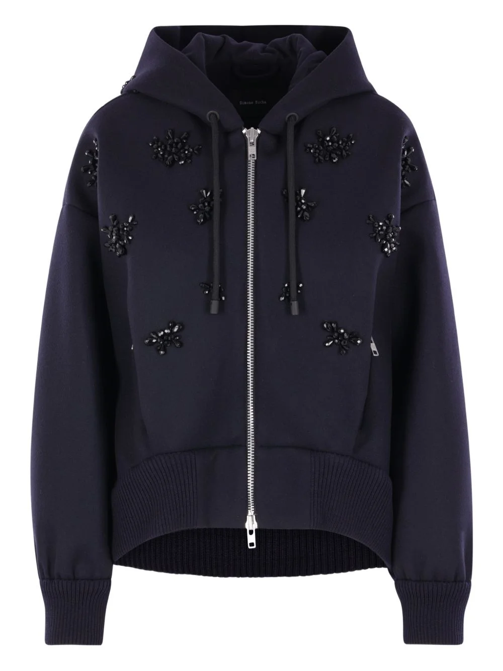 embellished hooded jacket - 1