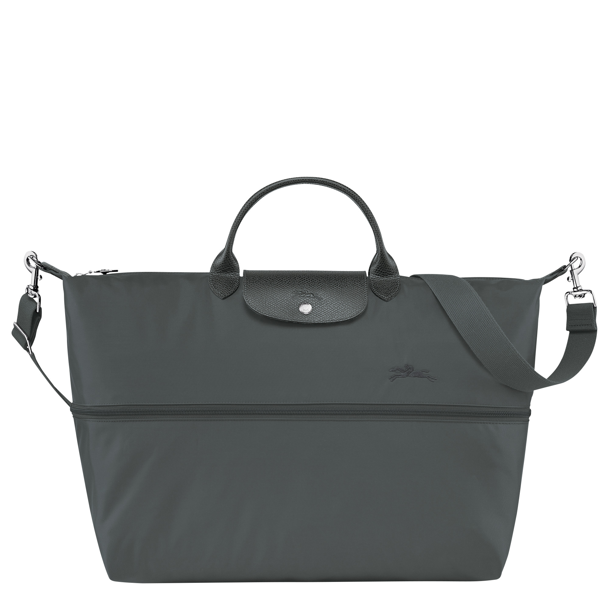 Le Pliage Green M Tote bag Graphite - Recycled canvas