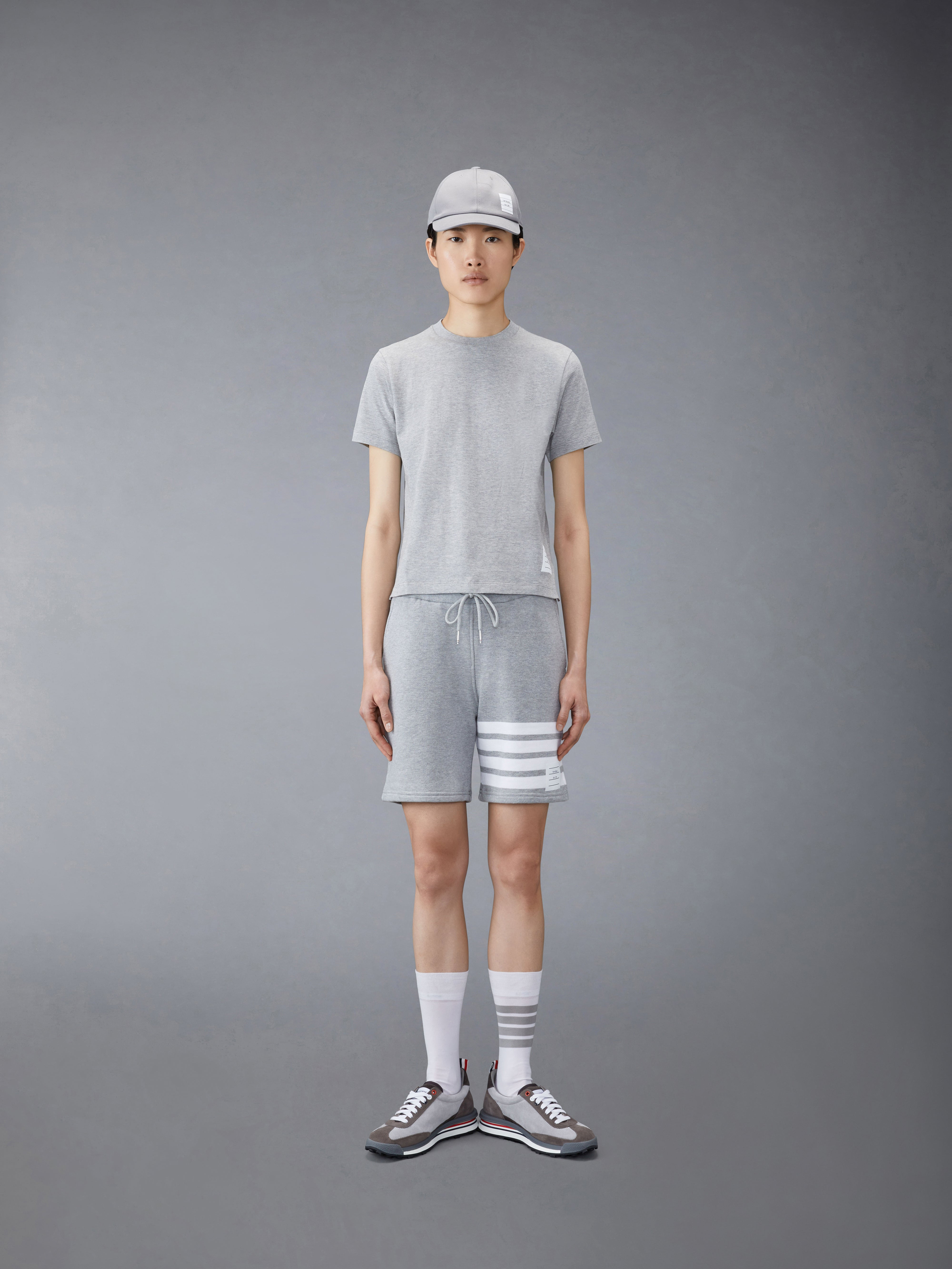 Light Grey Lightweight Jersey Side Slit Relaxed Fit Short Sleeve Tee - 3