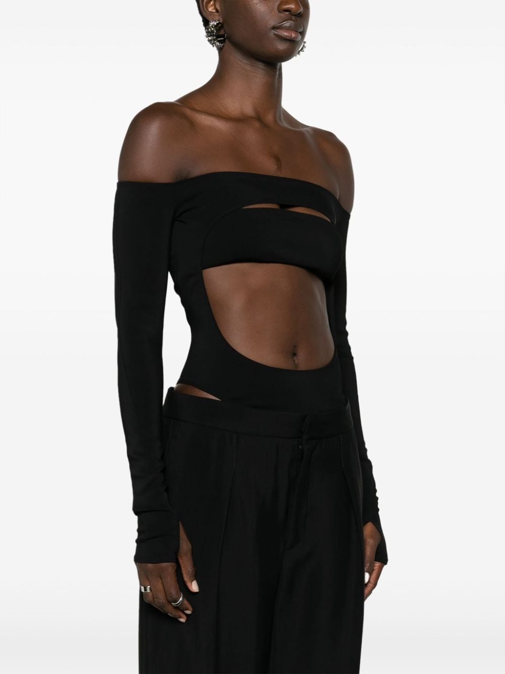 off-shoulder cut-out bodysuit - 3
