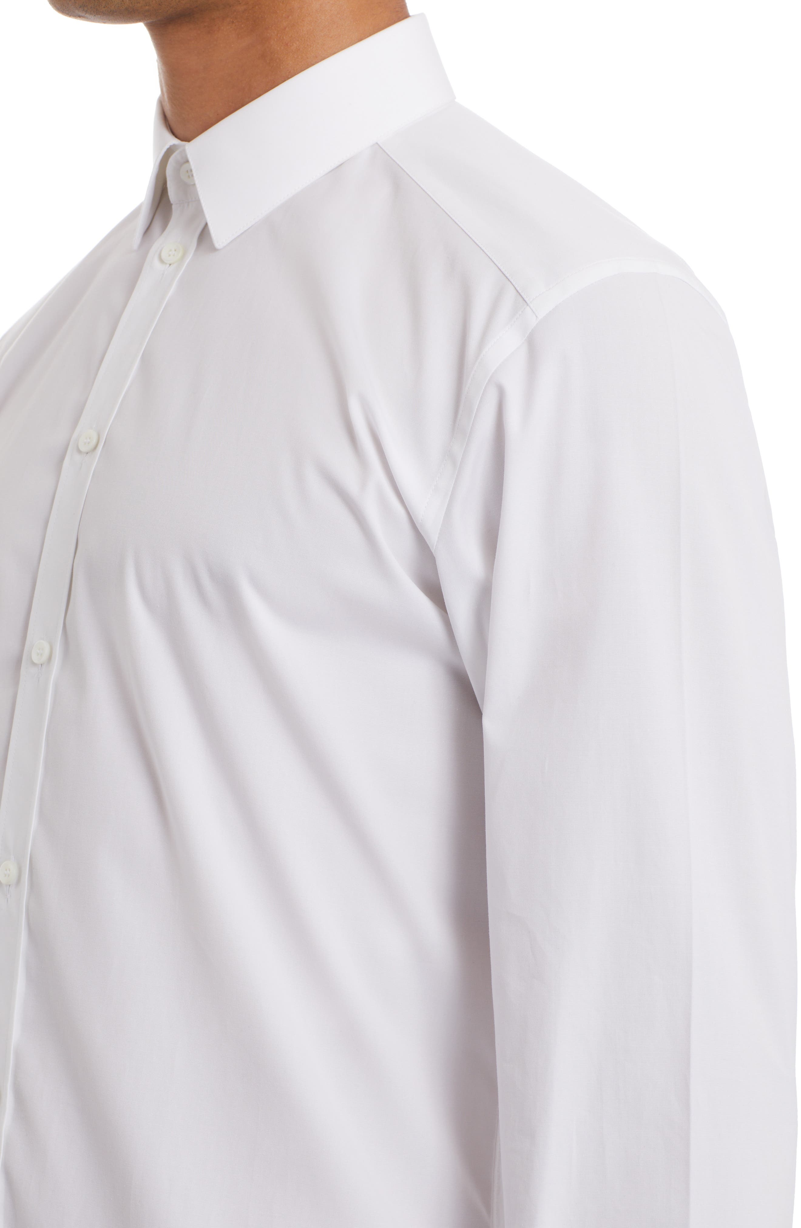 Gold Fit Stretch Cotton Dress Shirt - 4