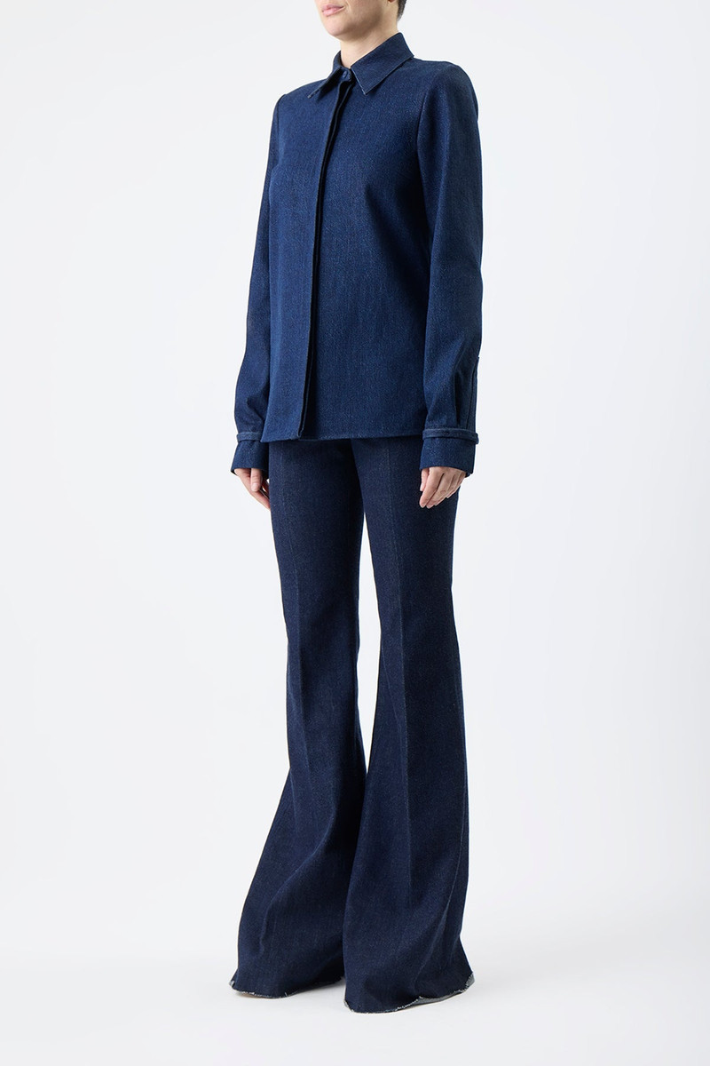 Cruz Button Shirt in Denim 4