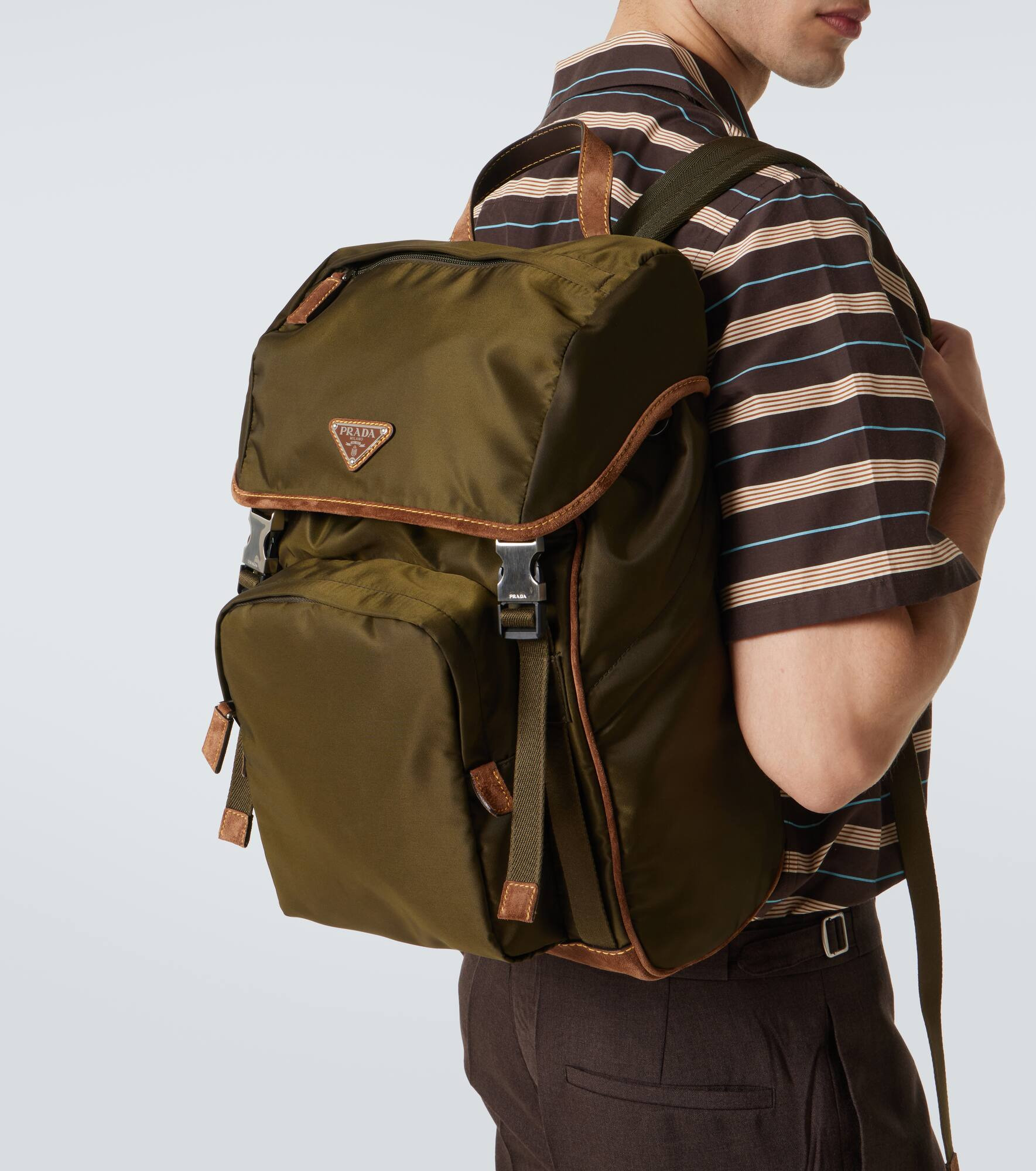 Re-Nylon suede-trimmed backpack - 3
