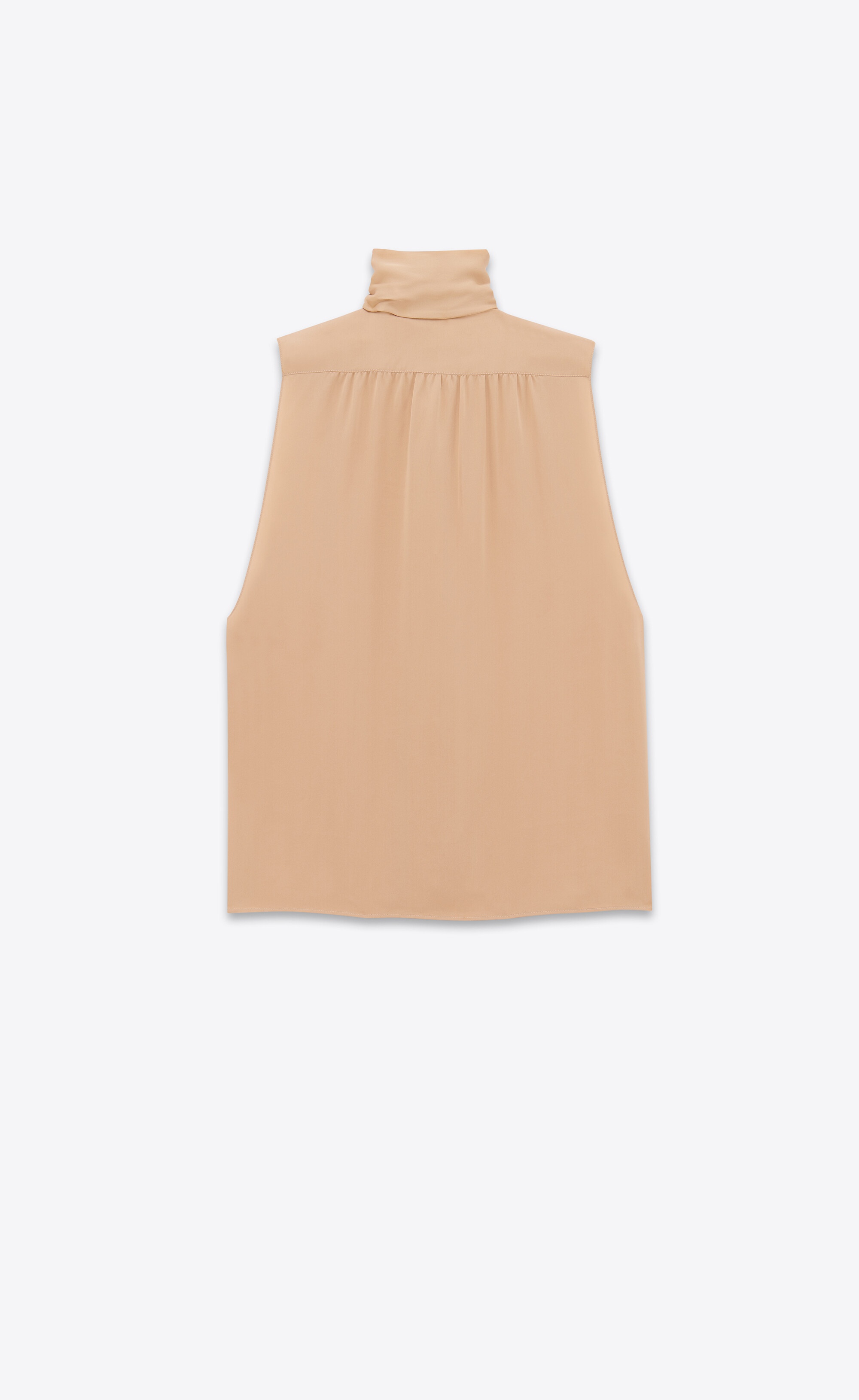 lavallière-neck tunic shirt in silk satin - 4