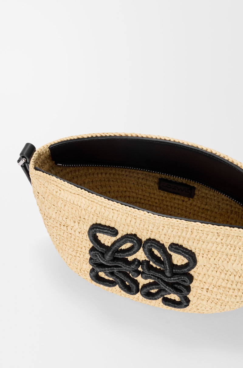 Eclipse pochette in raffia and calfskin 5