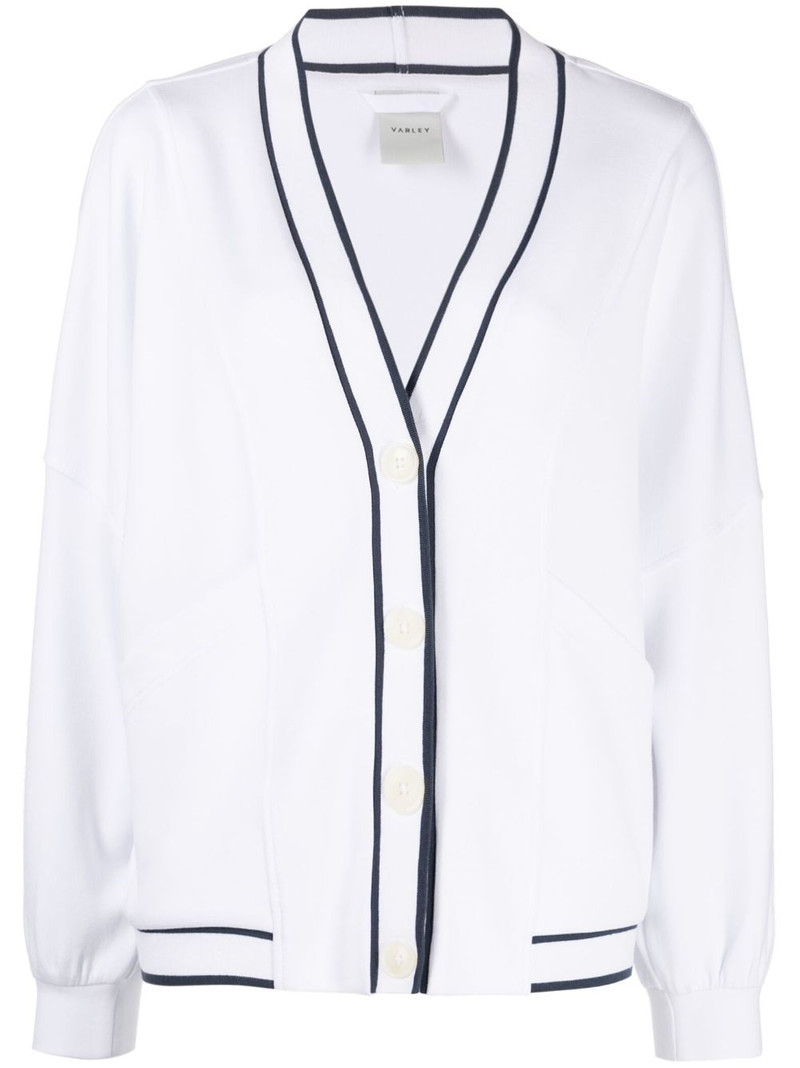two-tone striped buttoned cardigan 1