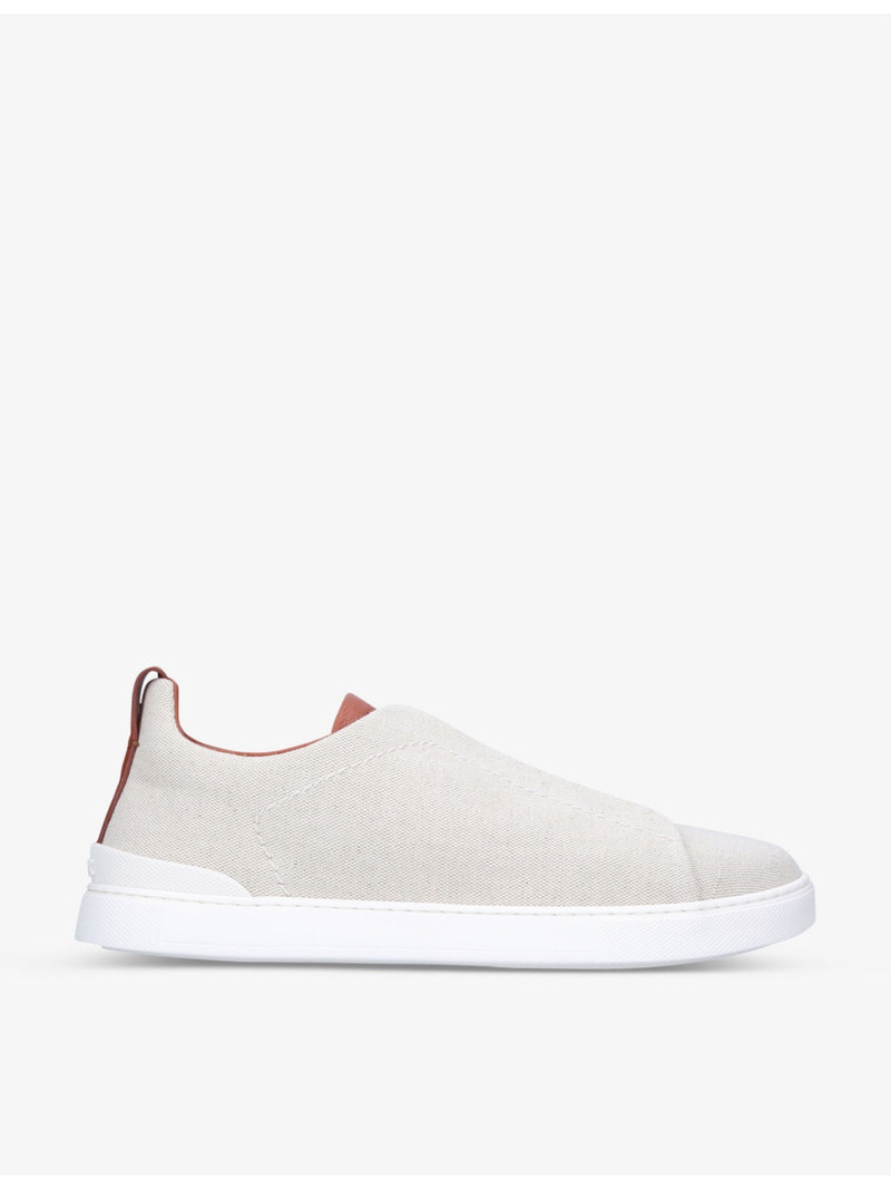 Triple Stitch canvas low-top trainers 1