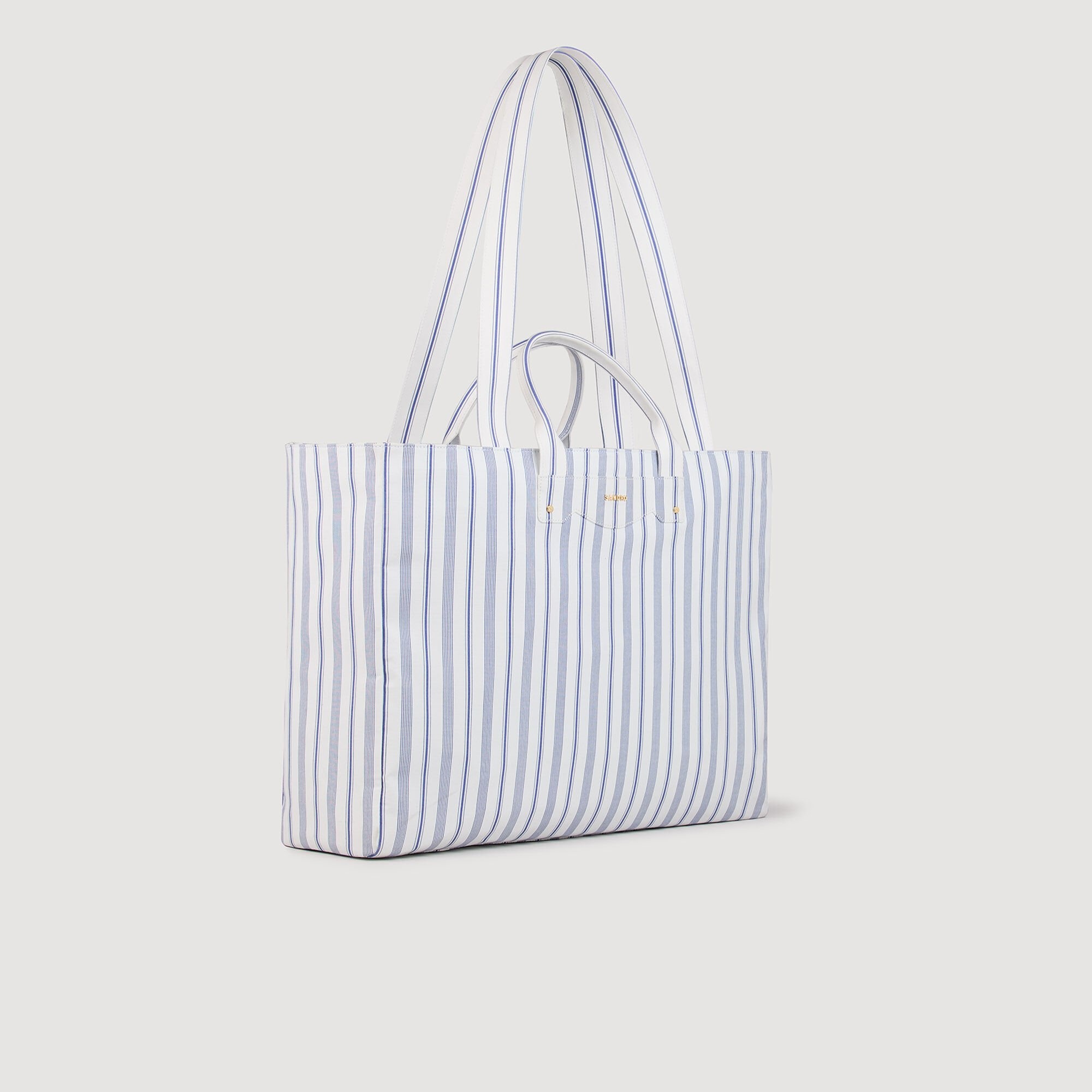 STRIPED CANVAS TOTE BAG - 3