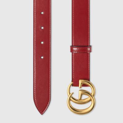 GUCCI GG Marmont thin belt with shiny buckle outlook