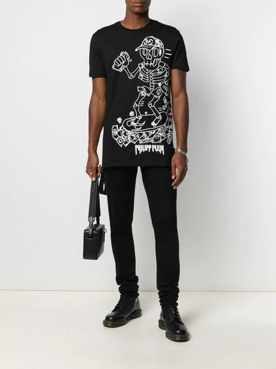 PHILIPP PLEIN graphic skeleton print t-shirt outlook