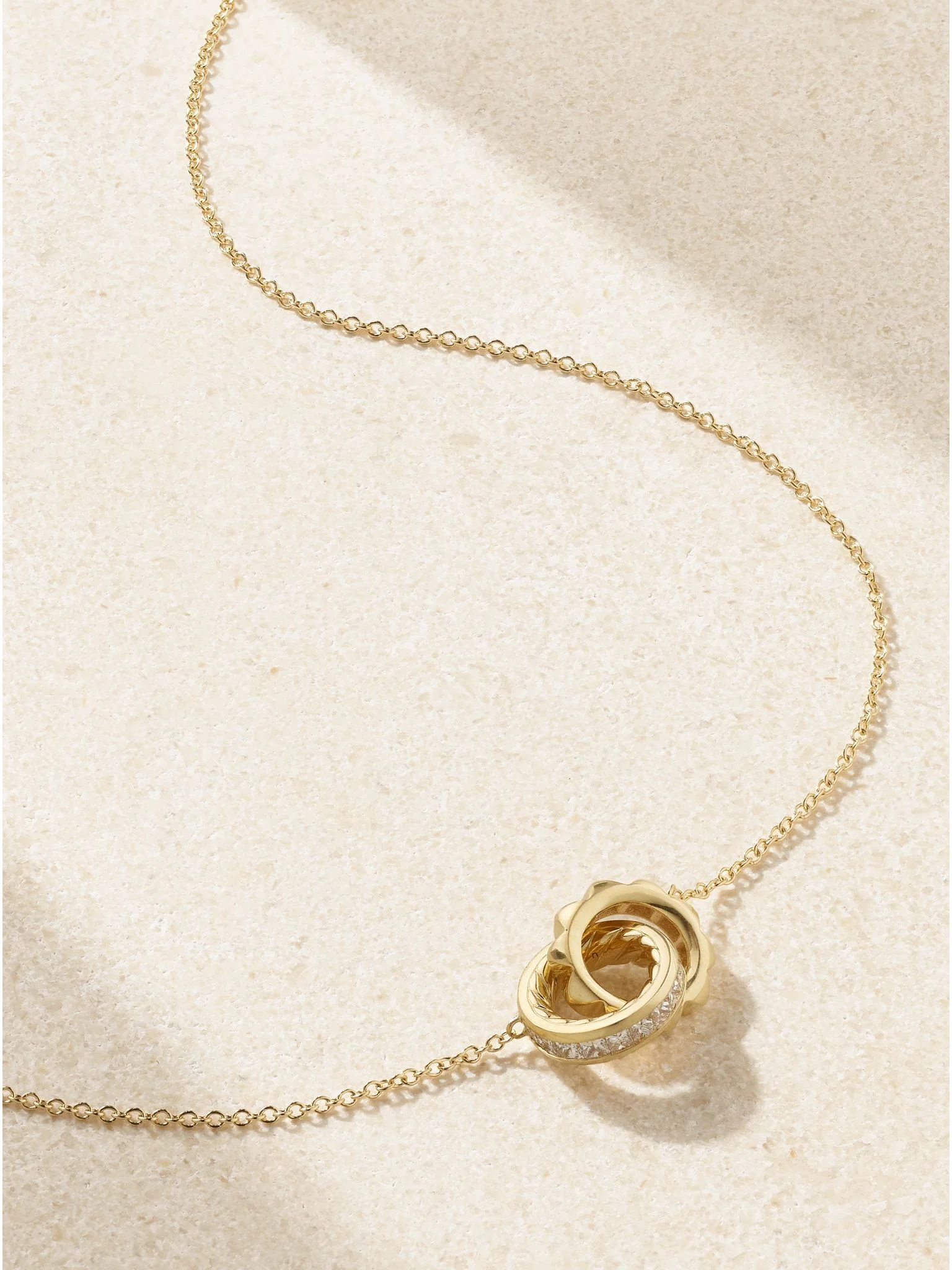 Crossover Trio 18-karat gold diamond necklace Gold - 1