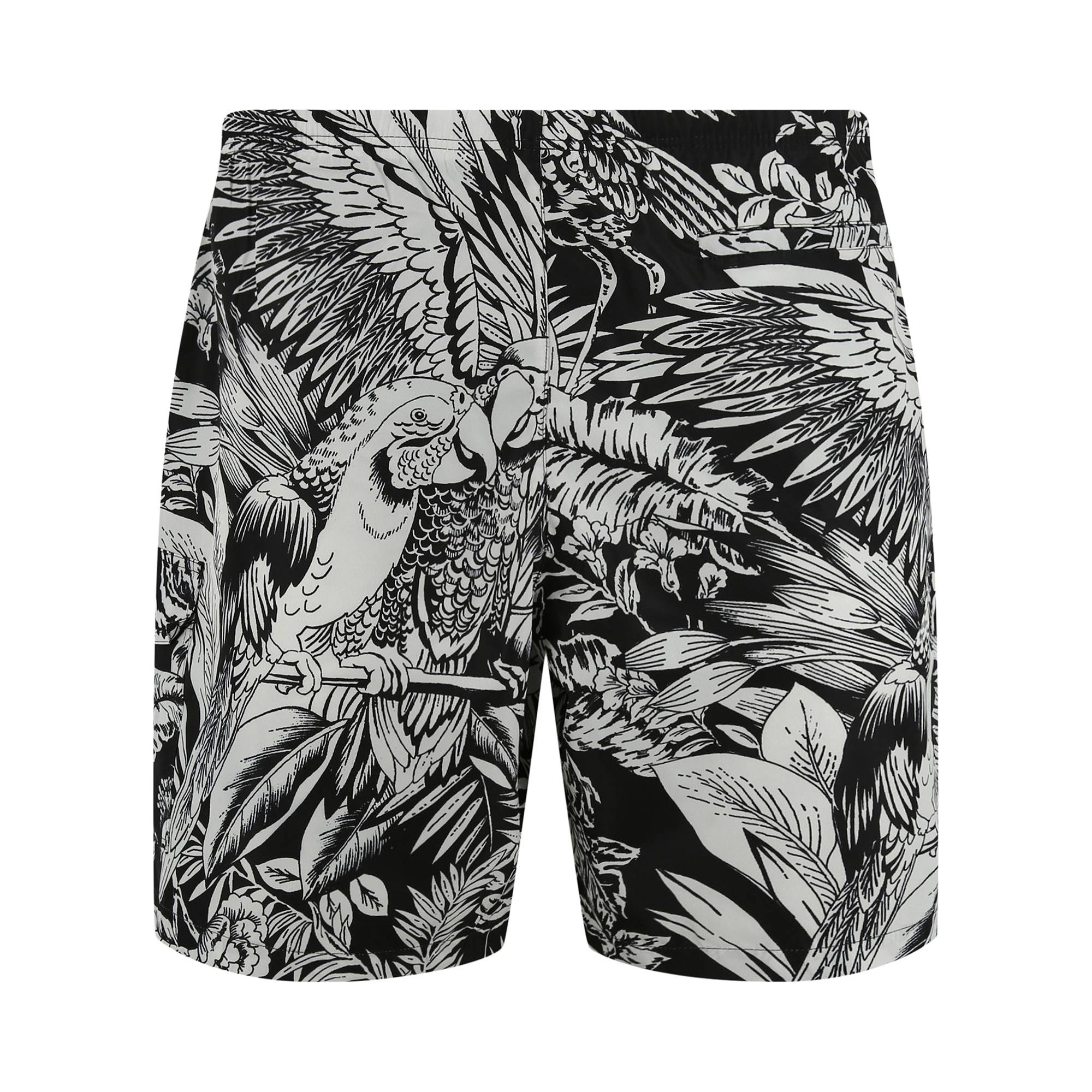 Palm Angels Jungle Parrots Swim Short 'Black/White' - 2