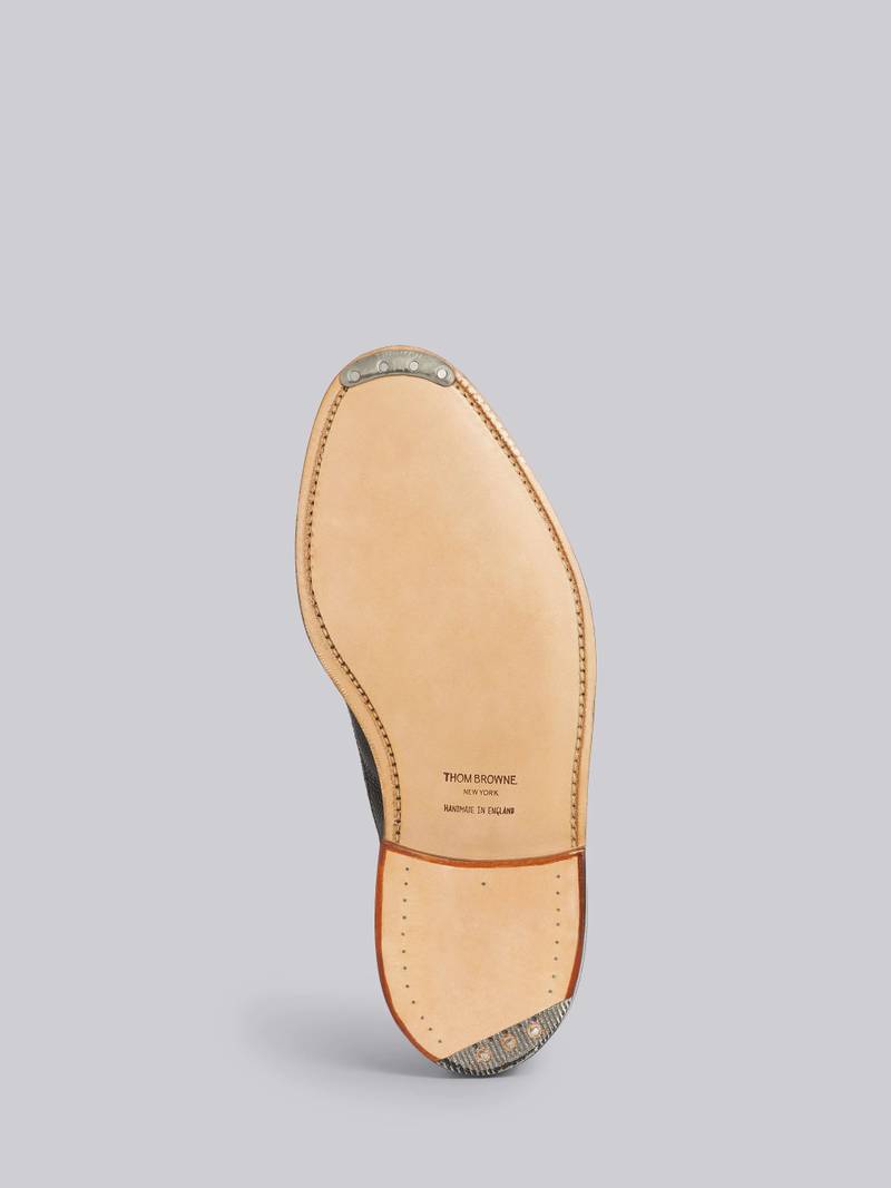 Black Pebbled Calfskin Mix Longwing Brogue 5