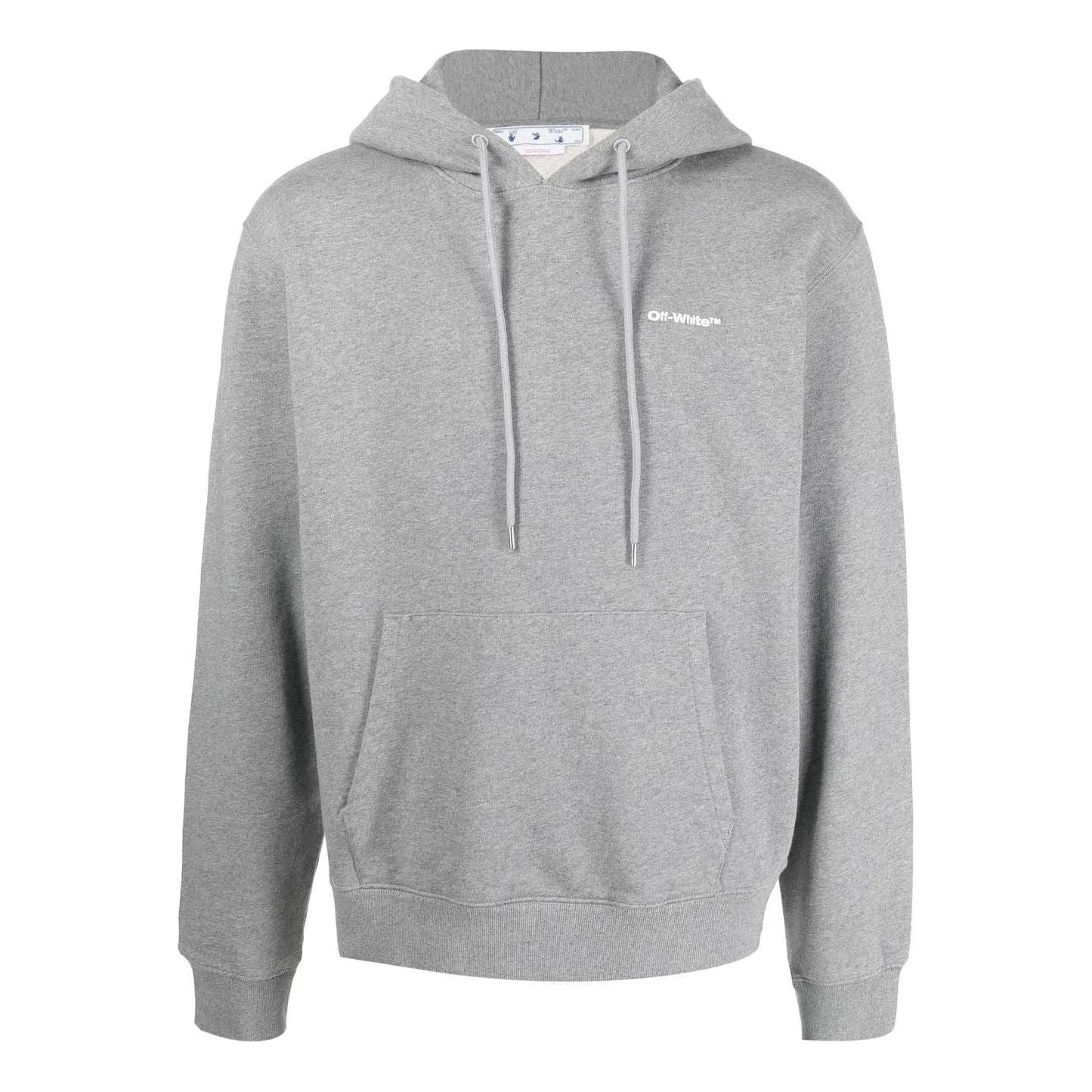 Off-White Wave Outline Diagonal Slim Hoodie 'Grey Marl' OMBB097F22FLE0150801 - 1