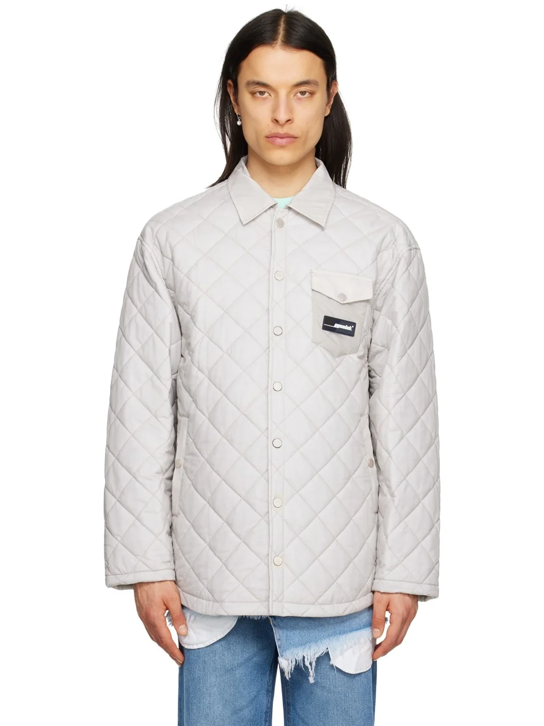 Gray Quilted Shirt - 1
