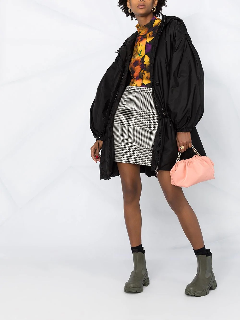 oversized flared parka coat - 2