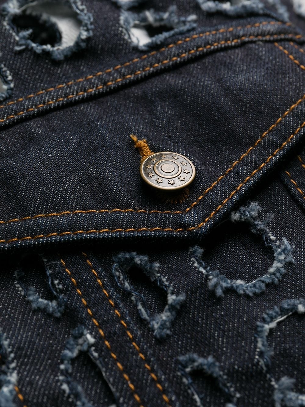 holey denim jacket - 6