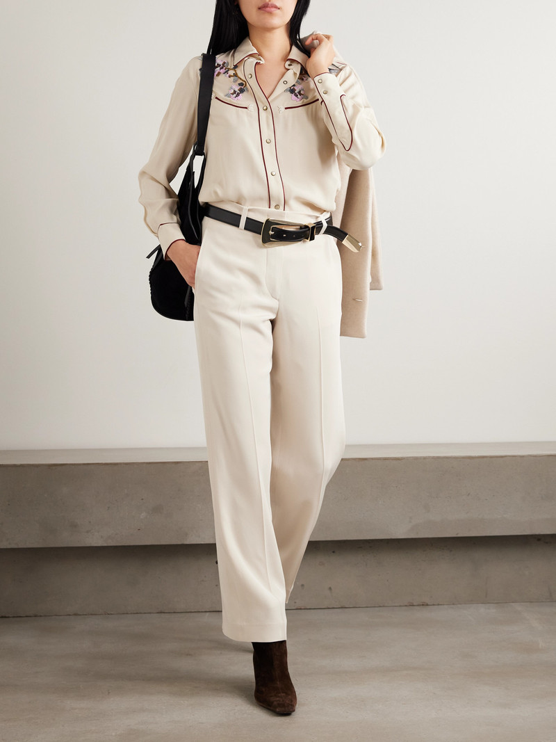 Isabel Marant Yzea Piped Embellished Cady Shirt outlook