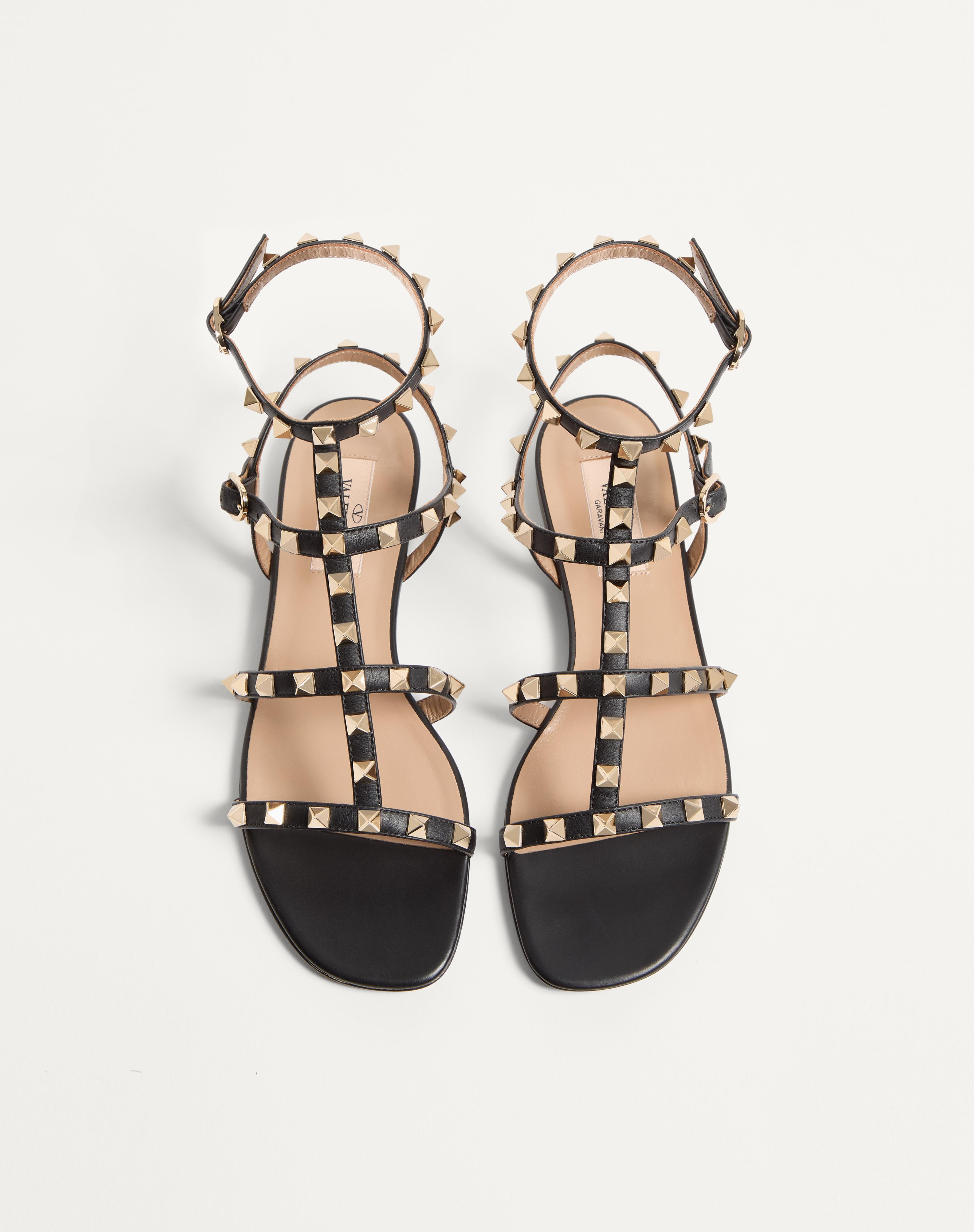 ROCKSTUD FLAT CALFSKIN SANDAL WITH STRAPS - 4