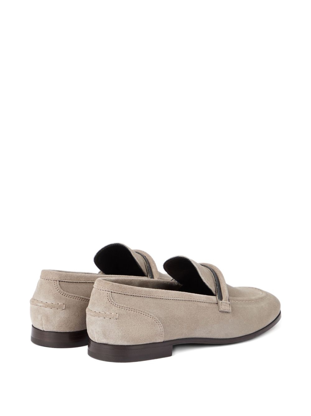Monili-embellished suede loafers - 3