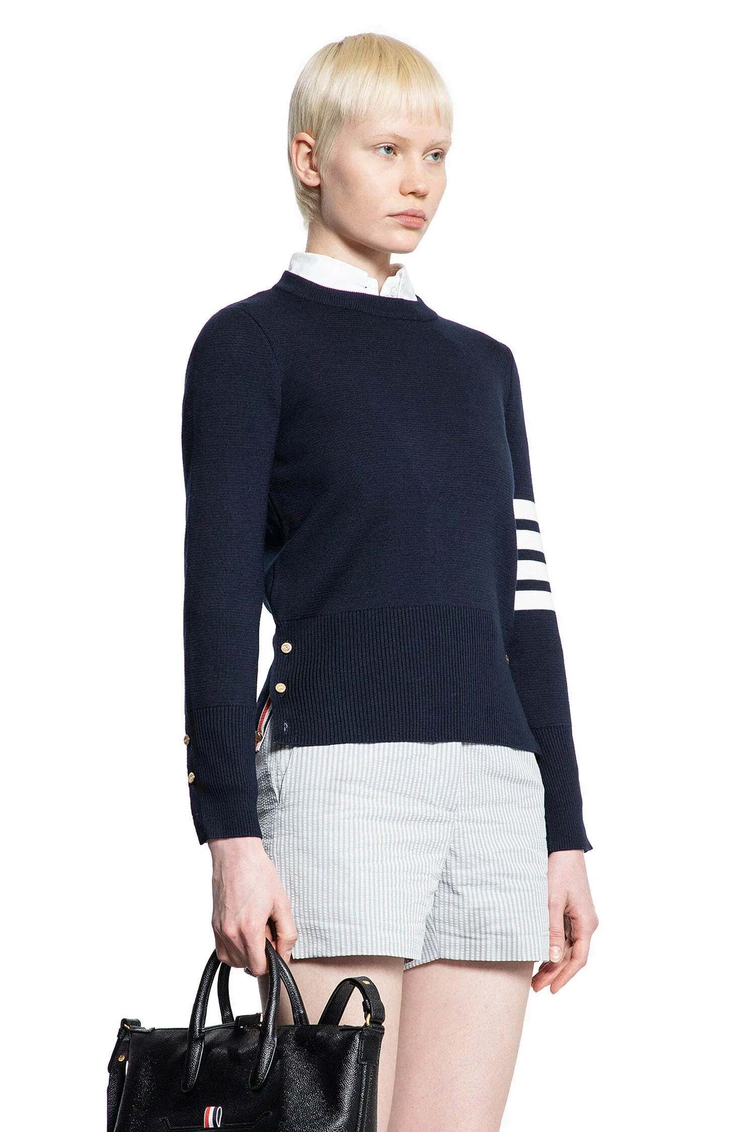 THOM BROWNE WOMAN BLUE KNITWEAR - 2