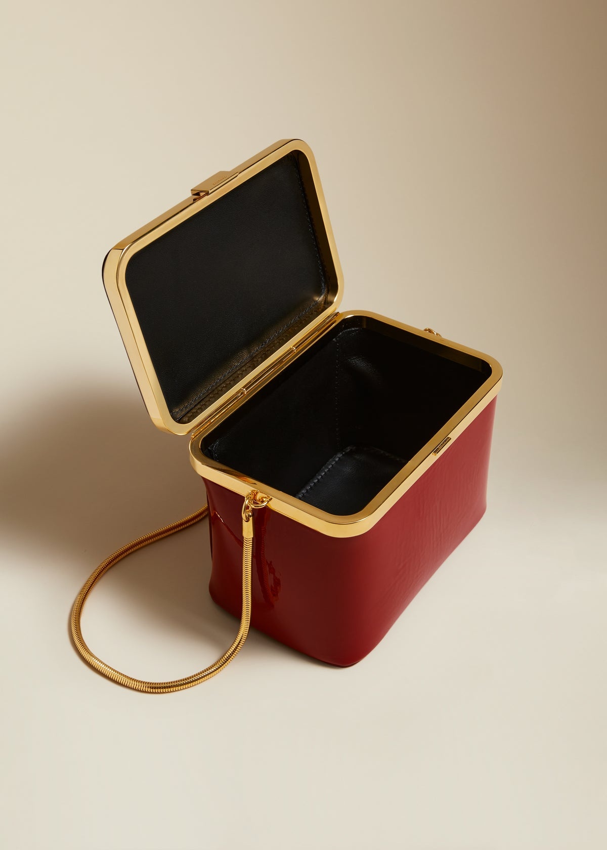 The Eloise Minaudière in Deep Red Patent Leather - 3