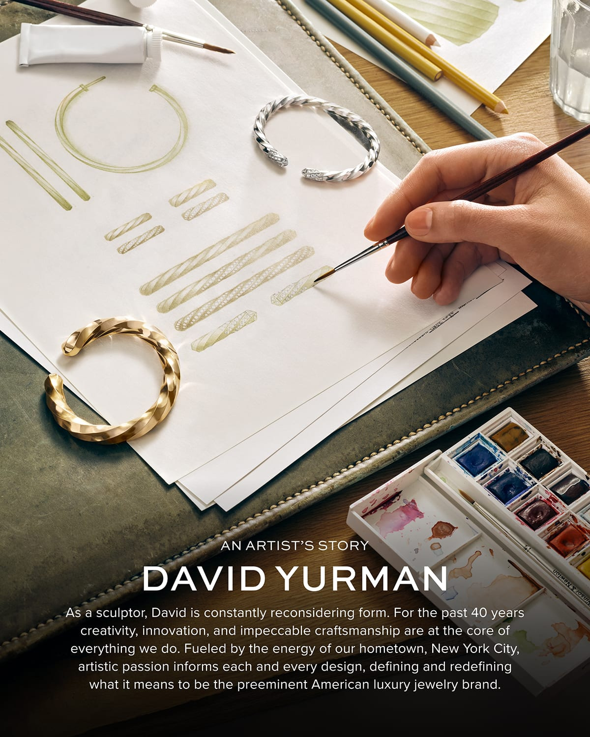 Cable Buckle Bracelet with Diamonds and 18K Gold, 2.6mm - 9
