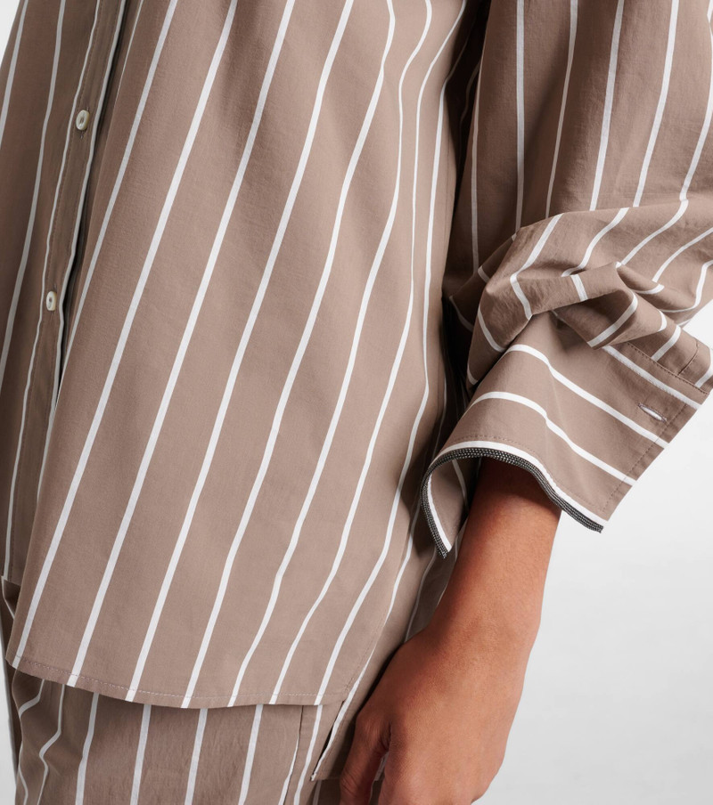 Monili striped cotton-blend poplin shirt 5