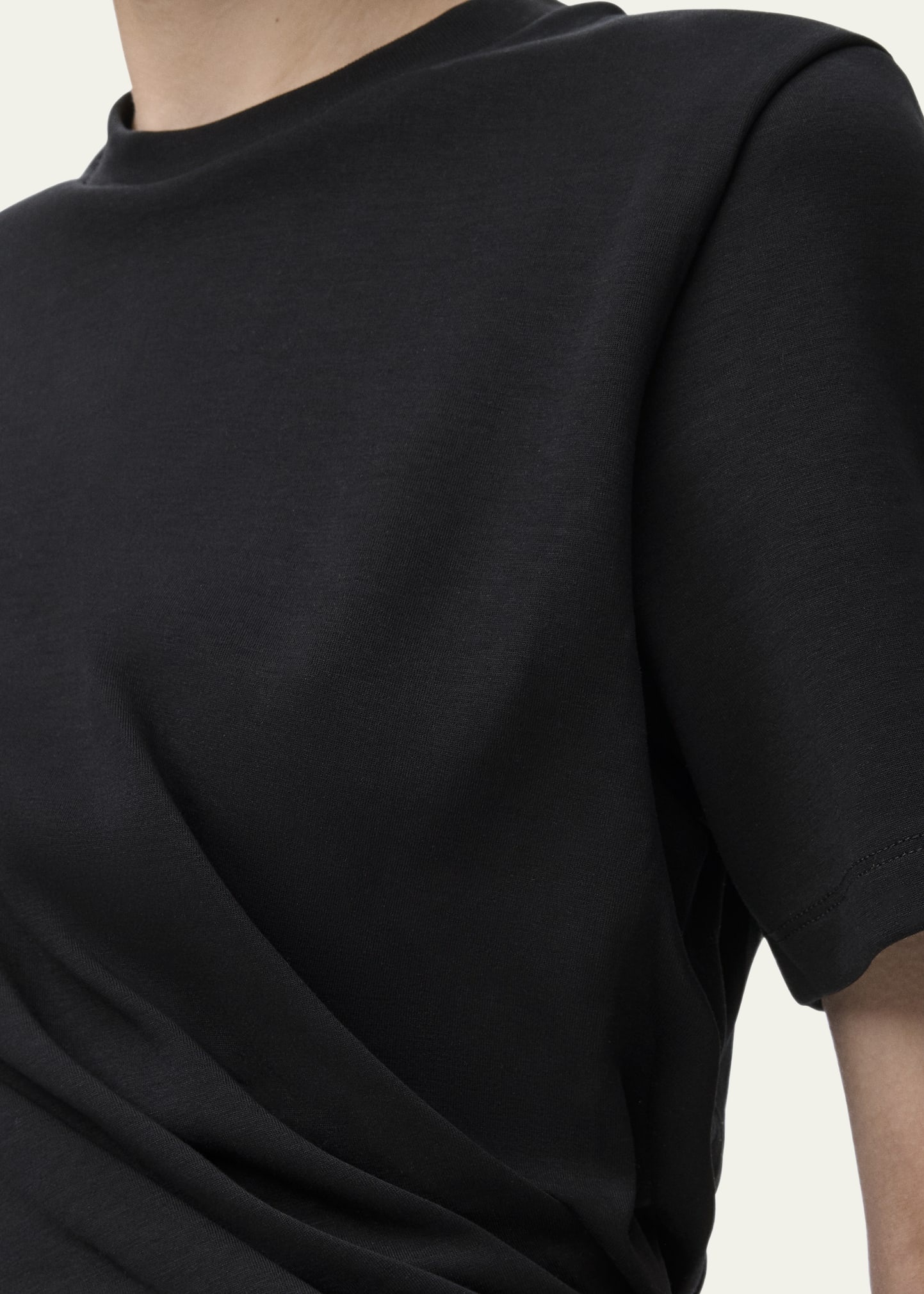 Short-Sleeve Draped Twisted T-Shirt - 3