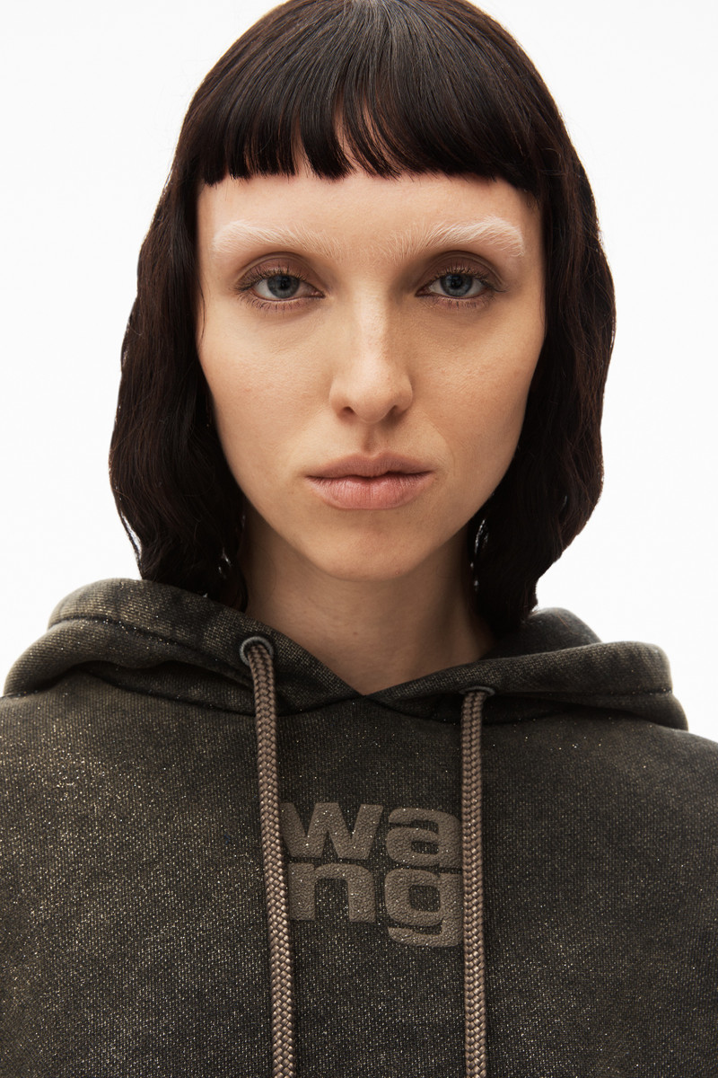 puff logo hoodie in glitter terry 5