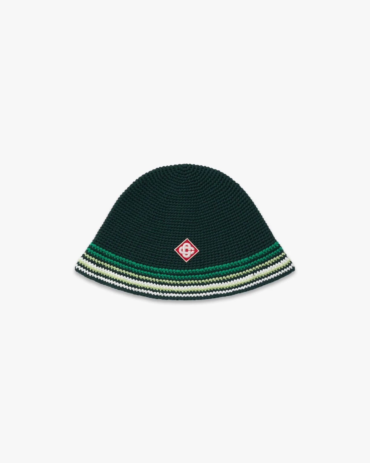 Green Striped Crochet Hat | Casablanca Paris - 1