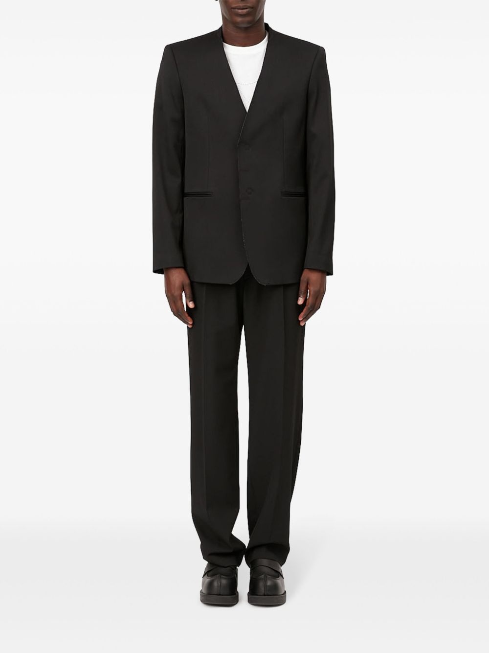 single-breasted twill blazer - 2